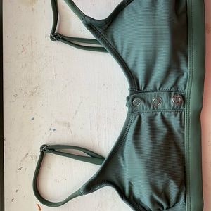 Green bikini with designed bottoms